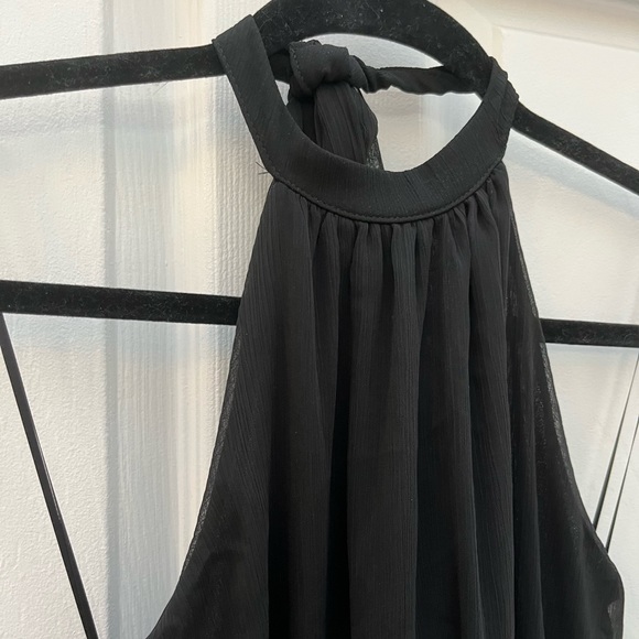 🌟HOST PICK🌟 Aqua Black Halter Maxi Dress - Picture 3 of 7
